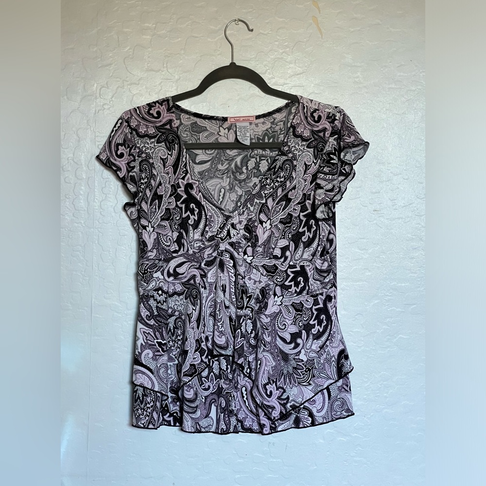 Vintage Purple Paisley Top